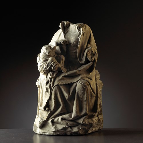 Corps of a sitting Madonna with Child